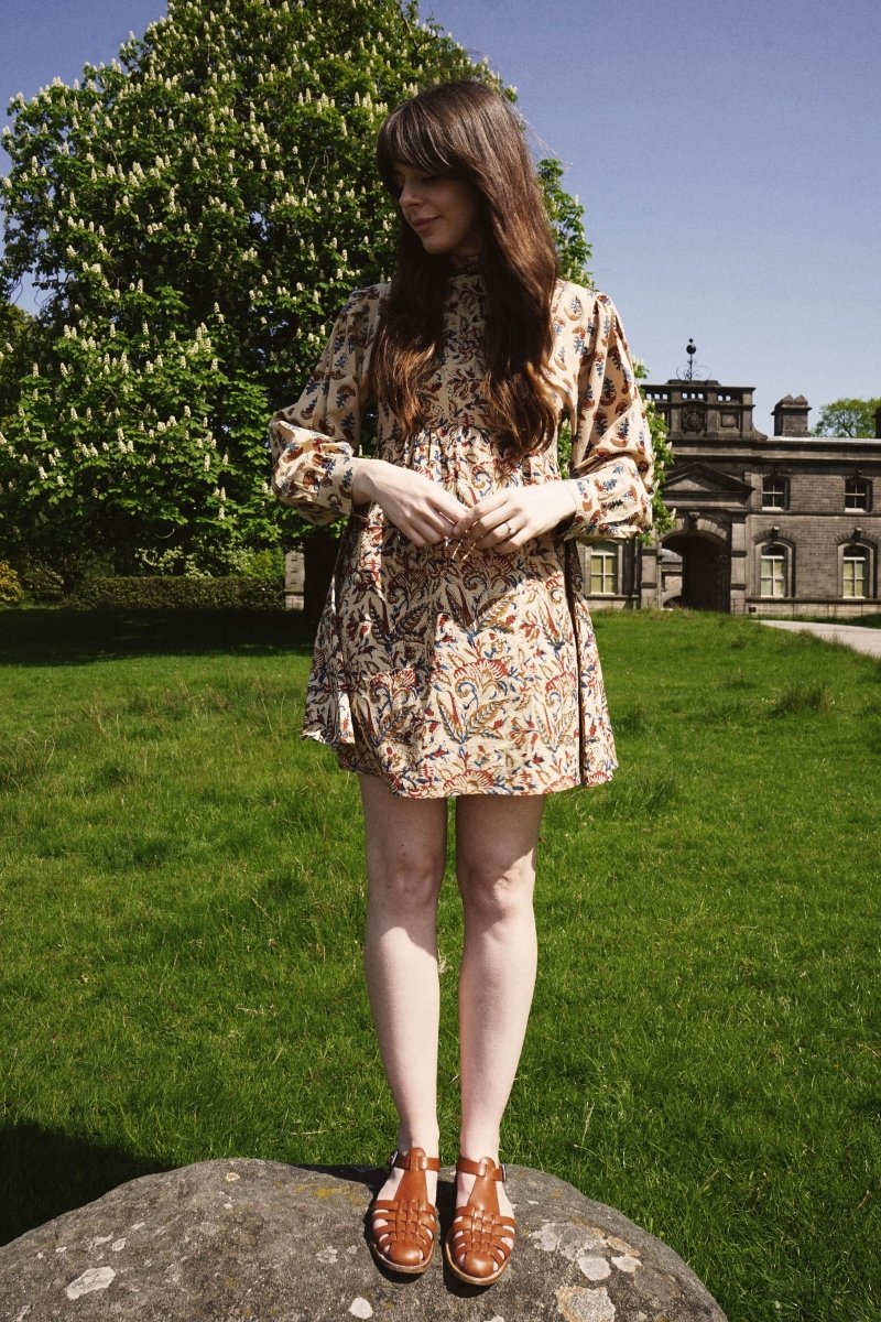 Sophia Dress in Tangled Floral Mix Block Print - Olivia Annabelle - Dress