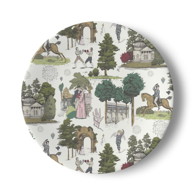 Vauxhall Gardens Leafy Toile China Plate - Olivia Annabelle - China Plates