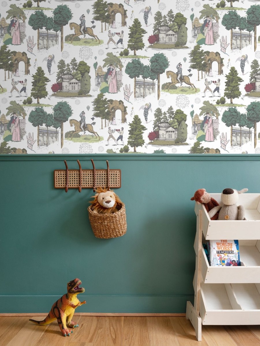 Vauxhall Gardens Leafy Toile Wallpaper - Olivia Annabelle - Repeat Pattern Wallpaper