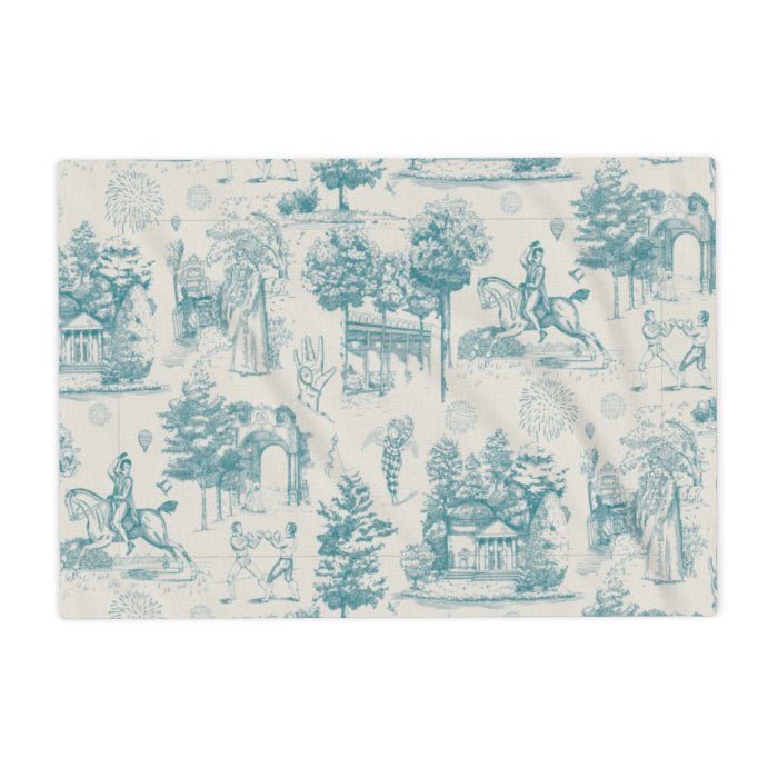 Vauxhall Gardens Powder Blue Toile Placemat - Olivia Annabelle - Fabric Placemats