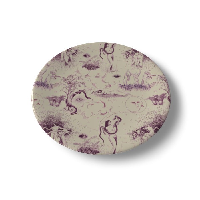 Witching Hour Aubergine Toile China Plate - Olivia Annabelle - China Plates