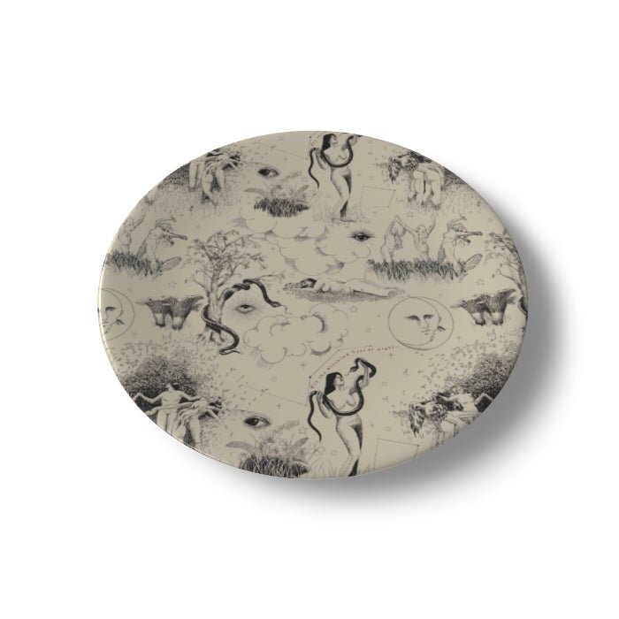 Witching Hour Bone Toile China Plate - Olivia Annabelle - #original_value - #medieval - #historical