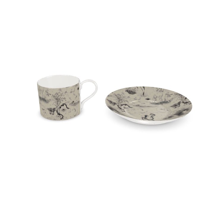 Witching Hour Bone Toile Cup & Saucer - Olivia Annabelle - #original_value - #medieval - #historical
