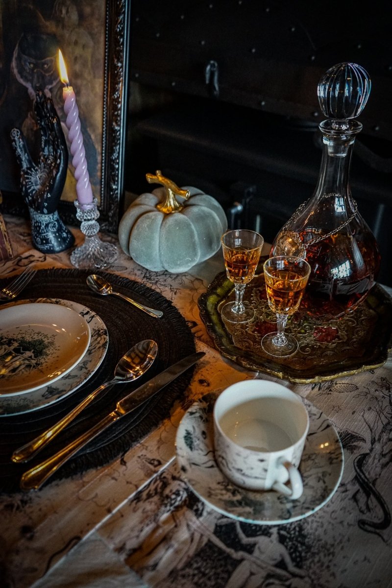 Witching Hour Bone Toile Cup & Saucer - Olivia Annabelle - #original_value - #medieval - #historical