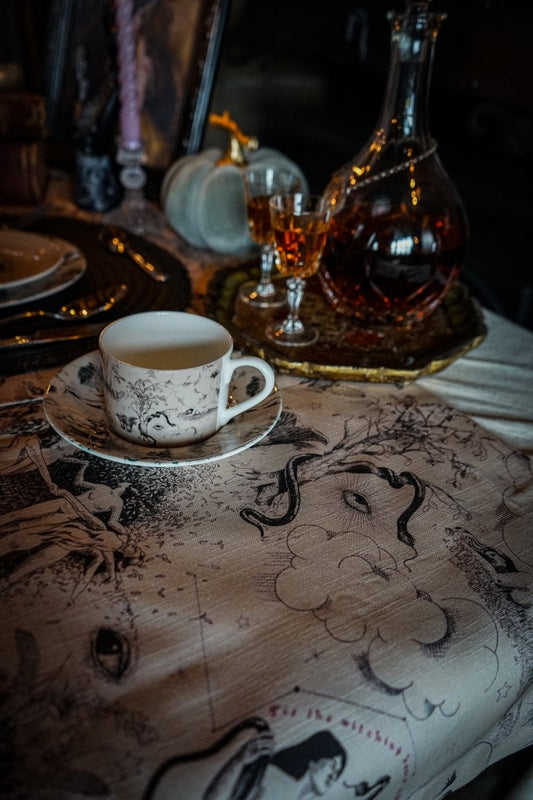 Witching Hour Bone Toile Table Runner - Olivia Annabelle - #original_value - #medieval - #historical